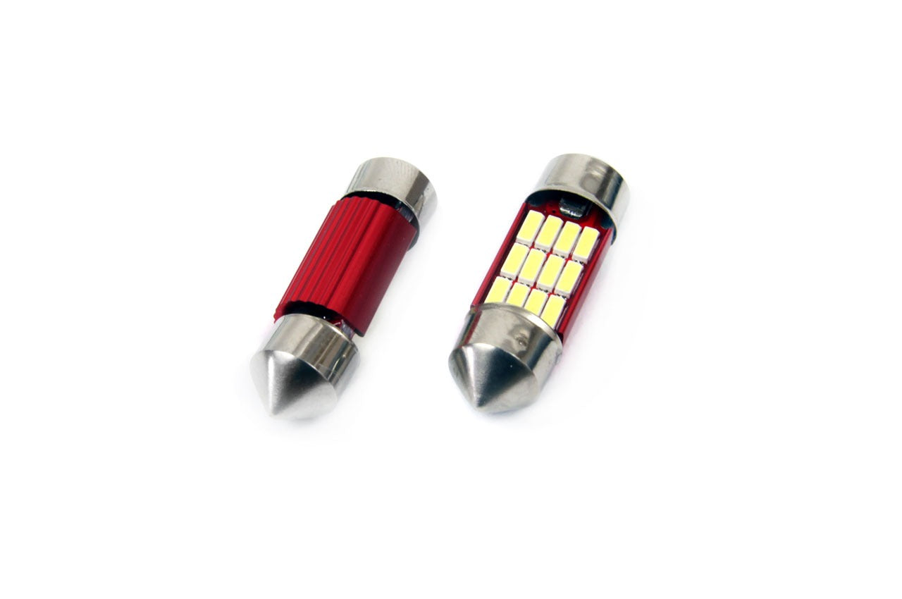Dome - 31MM LED - CANBUS - 12SMD - 4014 - 12/24V - 2 stuks - Wit Dome - 31MM LED - CANBUS - 12SMD - 4014 - 12/24V - 2 stuks - Wit